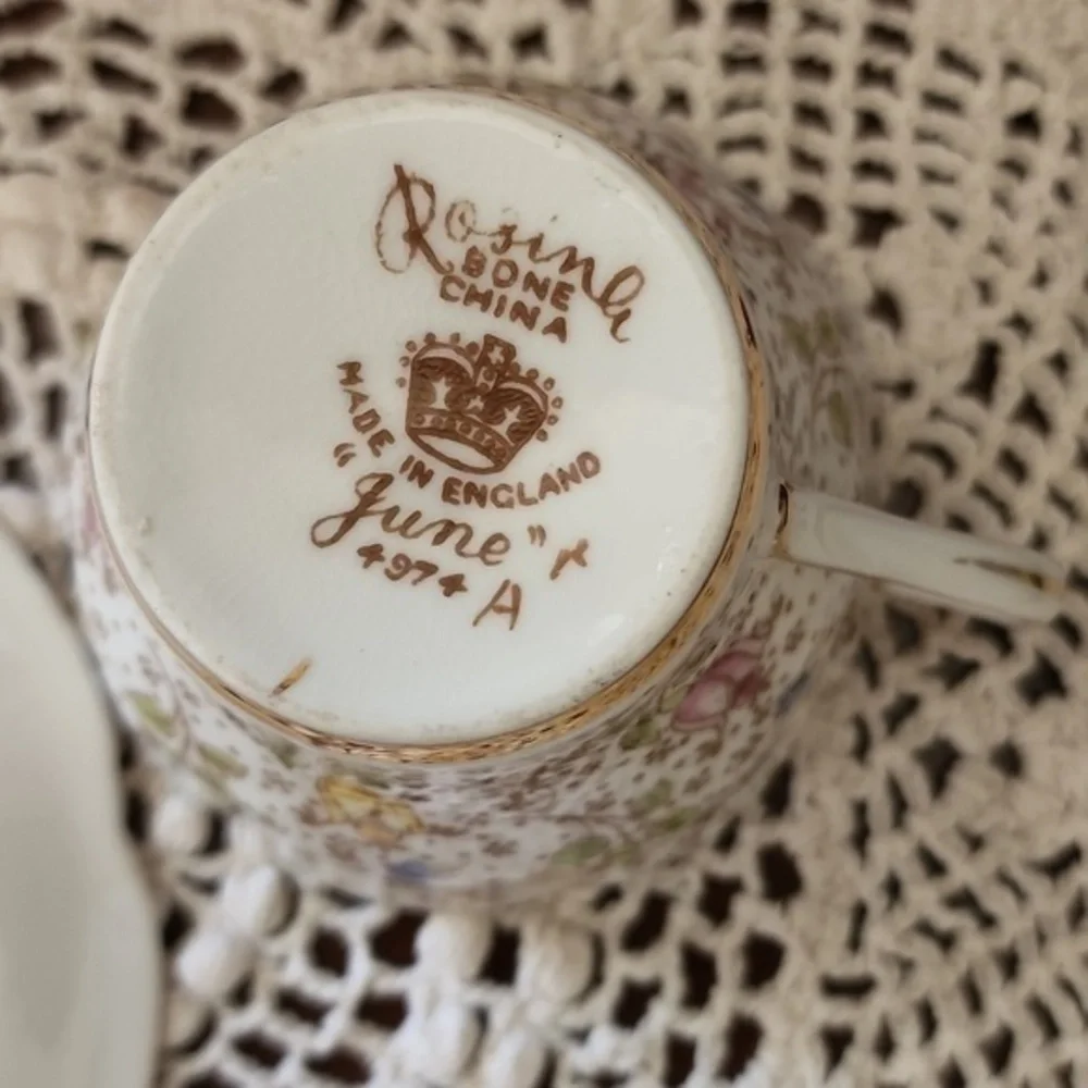 Rosine bone china,made in England cup and‎ saucer